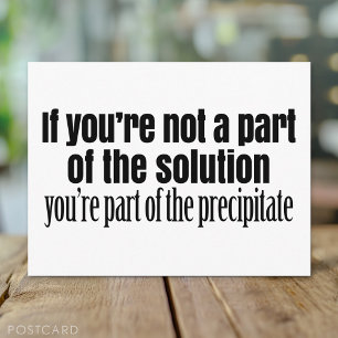 Carte Postale Citation de professeur de chimie amusante