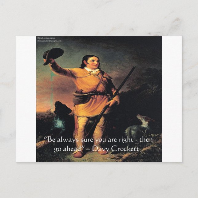 Carte Postale Citation de sagesse "Allez-y" de Davy Crocket (Devant)