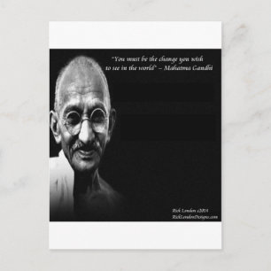 Carte Postale Citation de sagesse de Gandhi sois le changement