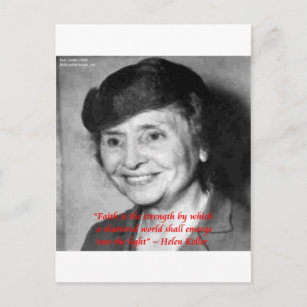 Carte Postale Citation de sagesse de Helen Keller "Faith/Stength