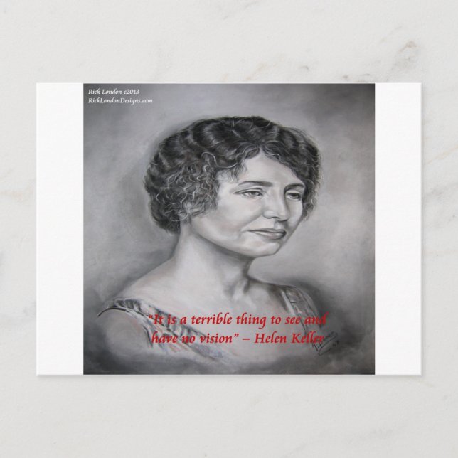 Carte Postale Citation de sagesse de vision d'Helen Keller (Devant)