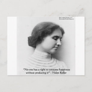 Carte Postale Citation de sagesse "Droit au bonheur" d'Helen Kel