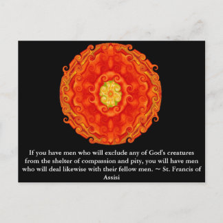 Carte Postale Citation de Saint François d'Assise sur les droits
