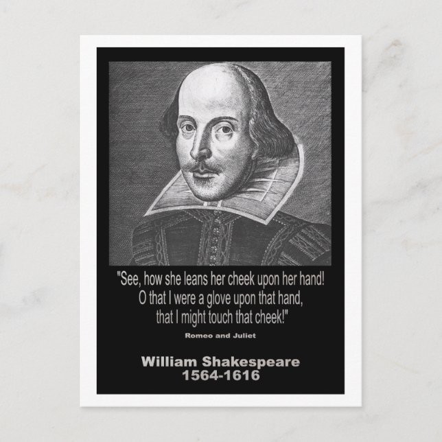 Carte Postale Citation de Shakespeare ~ Romeo et Juliet (Devant)