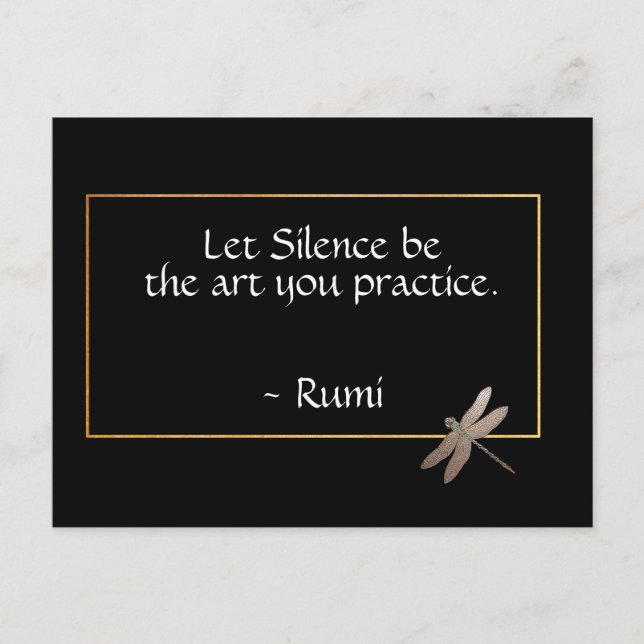 Carte Postale Citation de silence de Rumi (Devant)