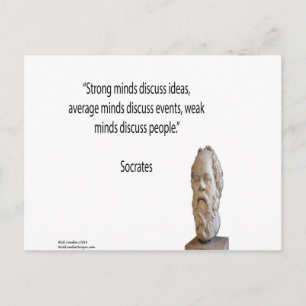 Carte Postale Citation de Socrate et de "grands esprits" célèbre