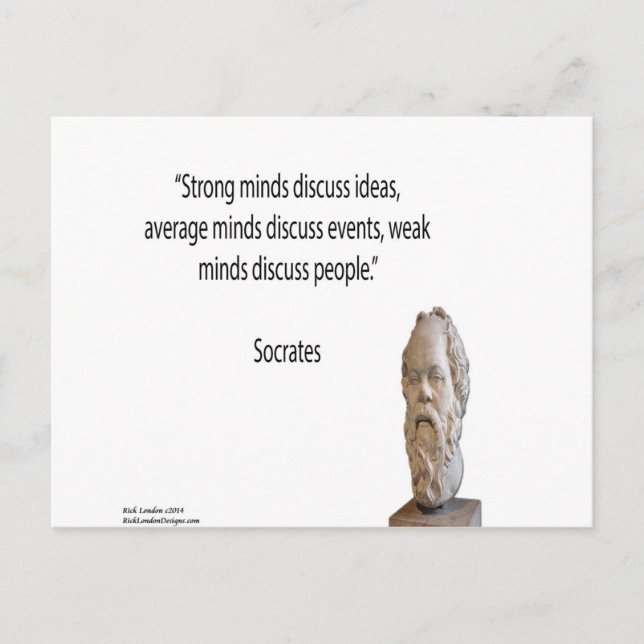 Carte Postale Citation de Socrate et de "grands esprits" célèbre (Devant)