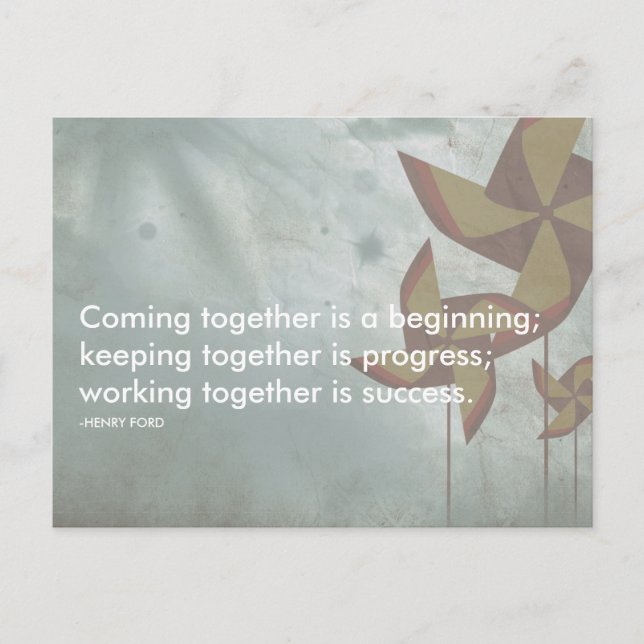 Carte Postale citation de succès henry ford (Devant)
