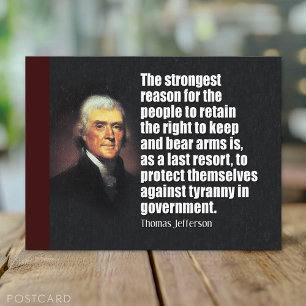 Carte Postale Citation de Thomas Jefferson