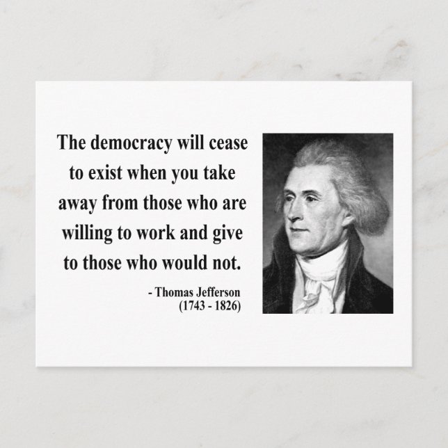 Carte Postale Citation de Thomas Jefferson 3b (Devant)