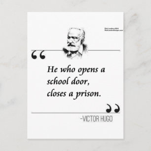 Carte Postale Citation de Victor Hugo pour l'ouverture de l'écol