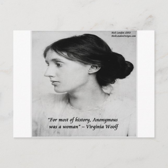 Carte Postale Citation de Virginia Woolf Anonymous Was A Woman (Devant)