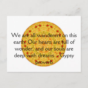 Carte Postale Citation de voyage de Gypsy Proverb