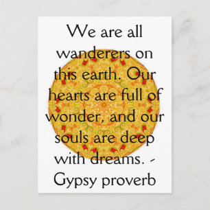 Carte Postale Citation de voyage de Gypsy Proverb