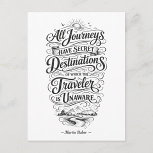 Carte Postale Citation de voyage : Destinations secrètes