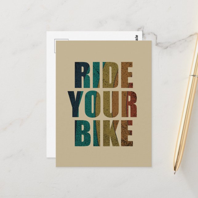 Carte Postale Citation de VTT motivationnelle - Cyclisme drôle (Devant/Arrière en situation)
