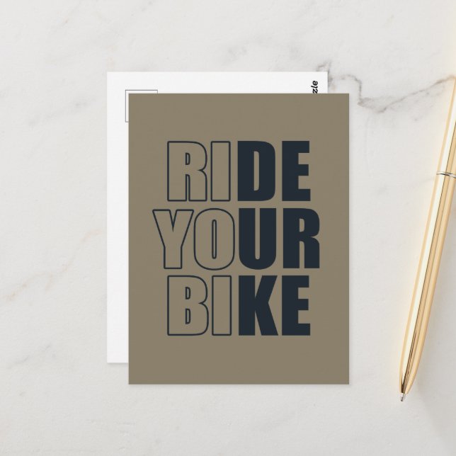 Carte Postale Citation de VTT motivationnelle - Cyclisme drôle (Devant/Arrière en situation)