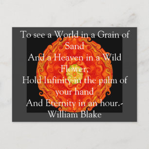 Carte Postale Citation de William Blake "Le Monde dans un Grain 