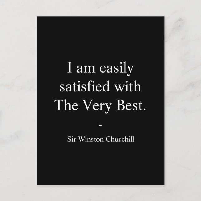 Carte Postale Citation de Winston Churchill ; Le meilleur de tou (Devant)
