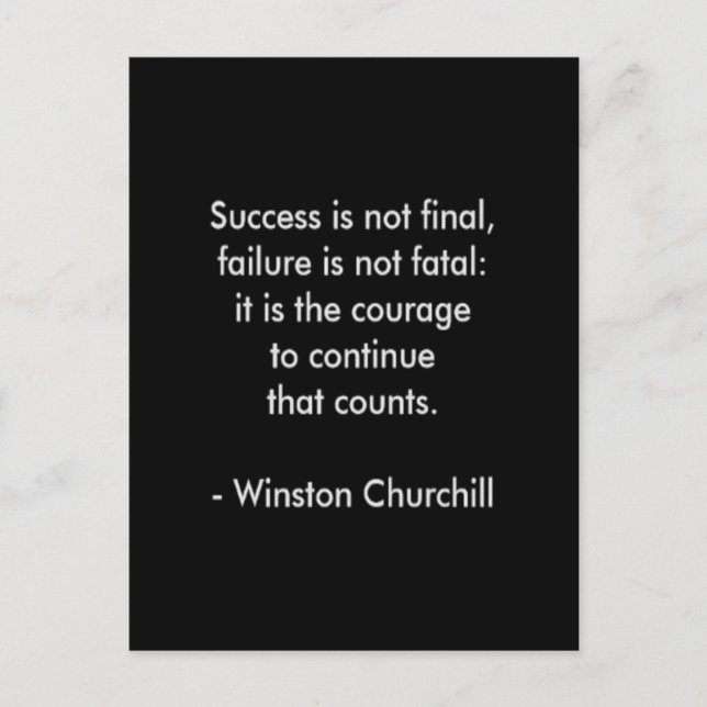Carte Postale Citation de Winston Churchill ; Succès (Devant)