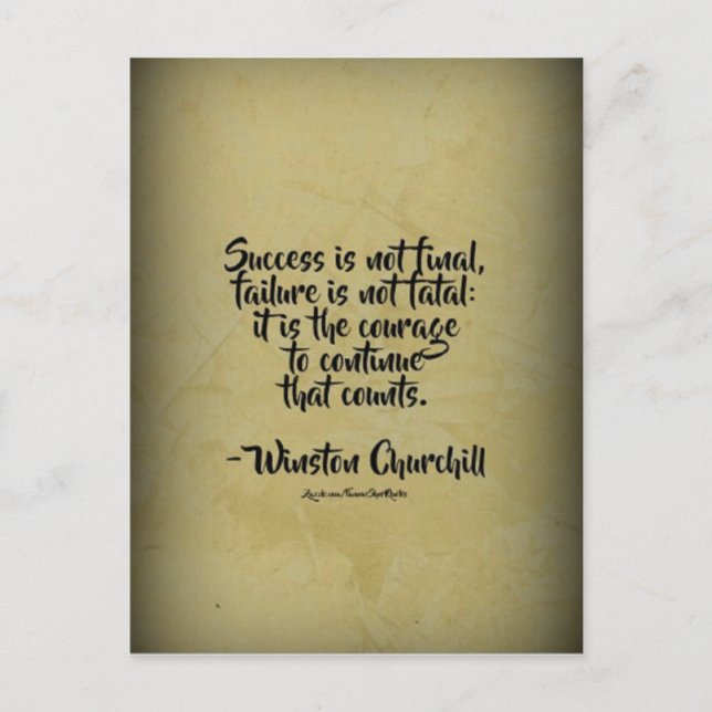 Carte Postale Citation de Winston Churchill ; Succès (Devant)