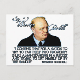 Carte Postale Citation de Winston Churchill sur la fiscalité