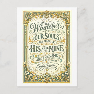 Carte Postale Citation de Wuthering Heights Bronte