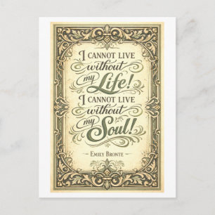 Carte Postale Citation de Wuthering Heights Bronte