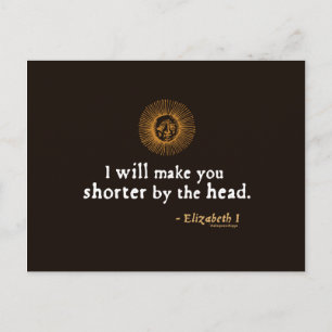 Carte Postale Citation d'Elizabeth I sur la décapitation