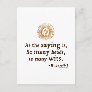 Carte Postale Citation d'Elizabeth I sur Wits