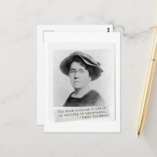 Carte Postale Citation d'Emma Goldman - Ignorance - Activisme fé
