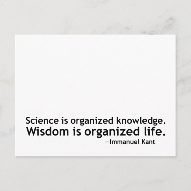 Carte Postale Citation d'Emmanuel Kant (Devant)