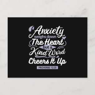 Carte Postale Citation d'encouragement chrétien – Anxiété et gen