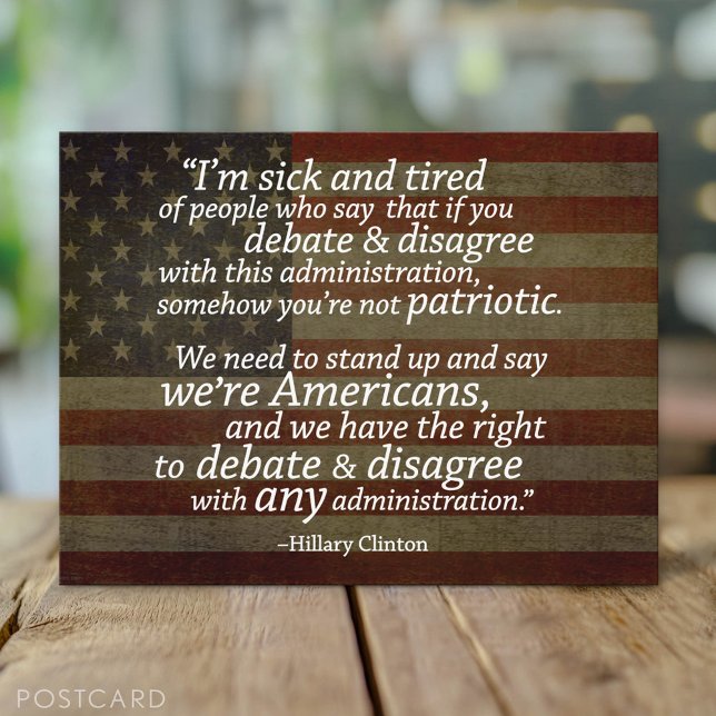 Carte Postale Citation d'Hillary Clinton (Custom Postcard)