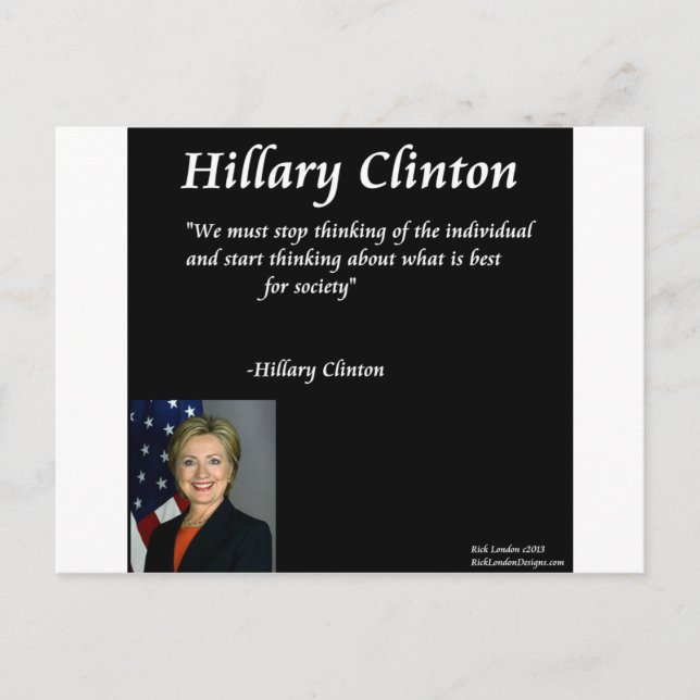 Carte Postale Citation d'Hillary Clinton sur les "individus" (Devant)