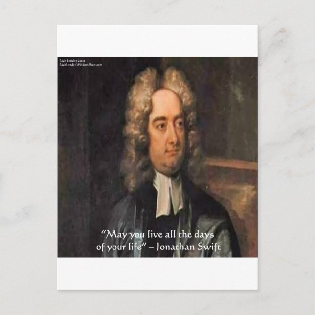 Carte Postale Citation d'humour de vie de Jonathan Swift (Devant)