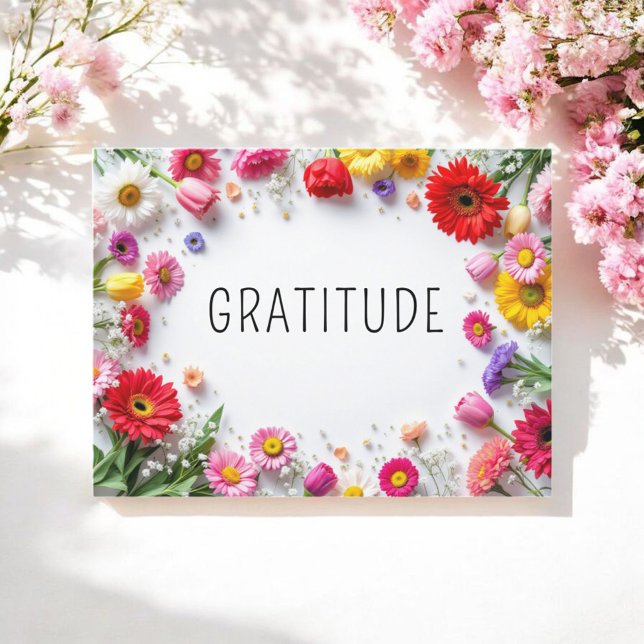 Carte Postale Citation d'inspiration de gratitude Fleur florale  (Créateur téléchargé)