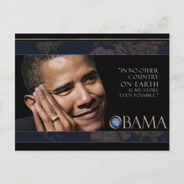 Carte Postale Citation d'Obama (Devant)