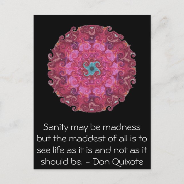 Carte Postale Citation Don Quichotte d'inspiration (Devant)