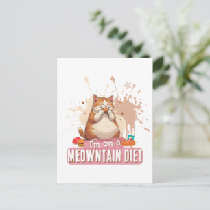 Carte Postale Citation drôle de chat Citation mignonne Chat dodu