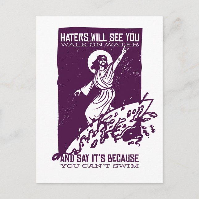 Carte Postale Citation drôle de Jesus Surf (Devant)