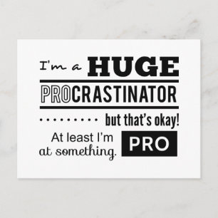 Carte Postale Citation drôle de procrastinateur