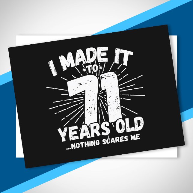 Carte Postale Citation drôle pour 71e anniversaire Sarcasme 71 a (Créateur téléchargé)