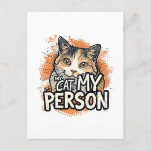 Carte Postale Citation drôle pour amateur de chat Cadeau Mon Cha