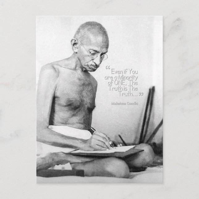 Carte Postale Citation du Mahatma Gandhi, Minorité d'un, Vérité (Devant)