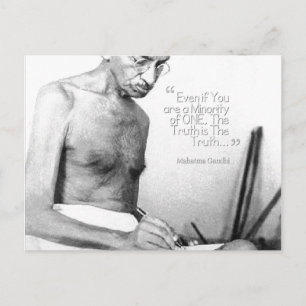 Carte Postale Citation du Mahatma Gandhi, Minorité d'un, Vérité