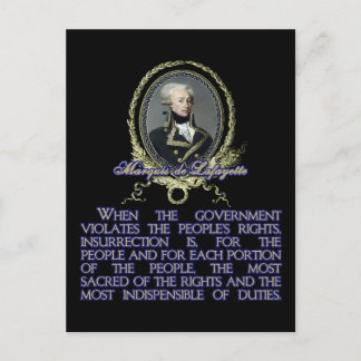 Carte Postale Citation du Marquis de Lafayette sur l'assurance