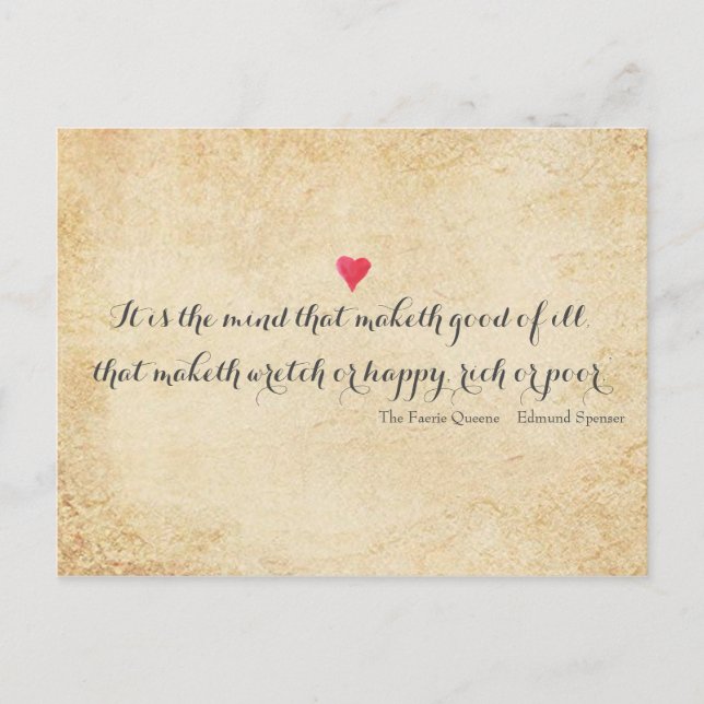 Carte Postale Citation du poème Edmund Spenser (Devant)