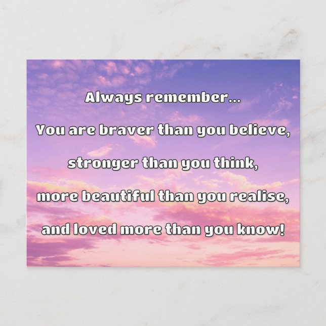 Carte Postale Citation Empath Bravery Positive Encouragement (Devant)