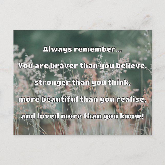 Carte Postale Citation Empath Bravery Positive Encouragement (Devant)